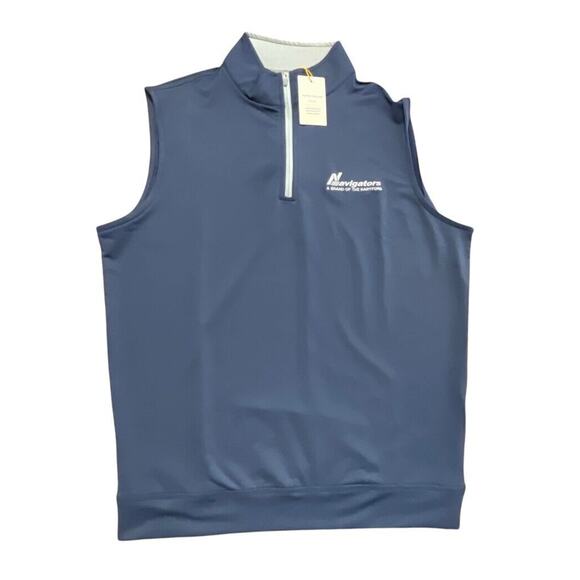 NWT Peter Millar Galway Performance Golf 1/4 Zip Pullover Navy Medium Men $115 - Picture 1 of 11